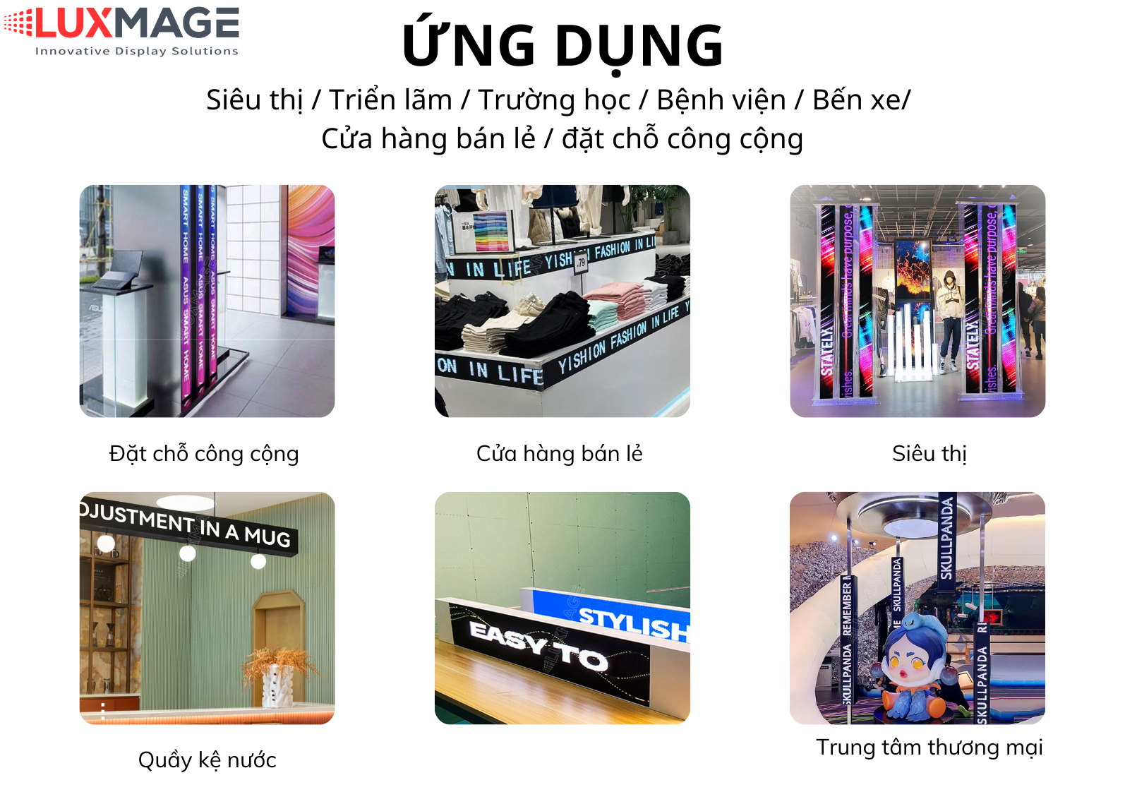 Màn hình LED quầy kệ gian hàng siêu thị