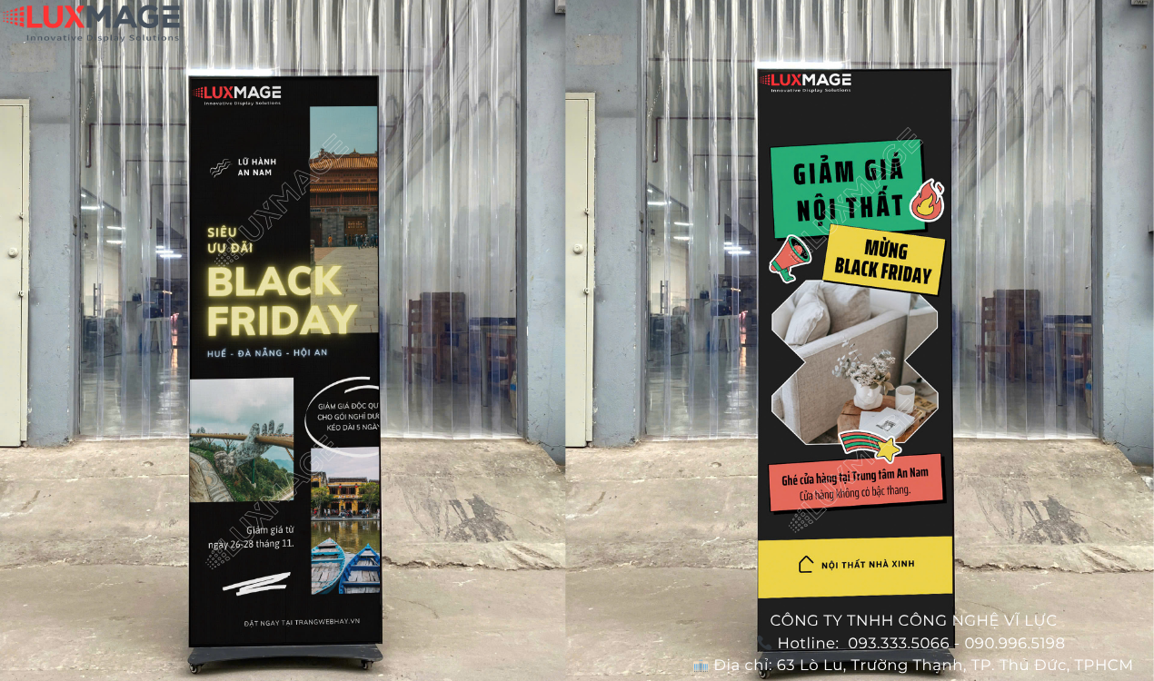 Bề mặt siêu mịn và chống va đập của màn hình quảng cáo chân đứng công nghệ COB.