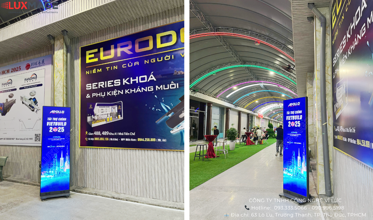 Luxmage vertical LED screen displays vivid brand videos