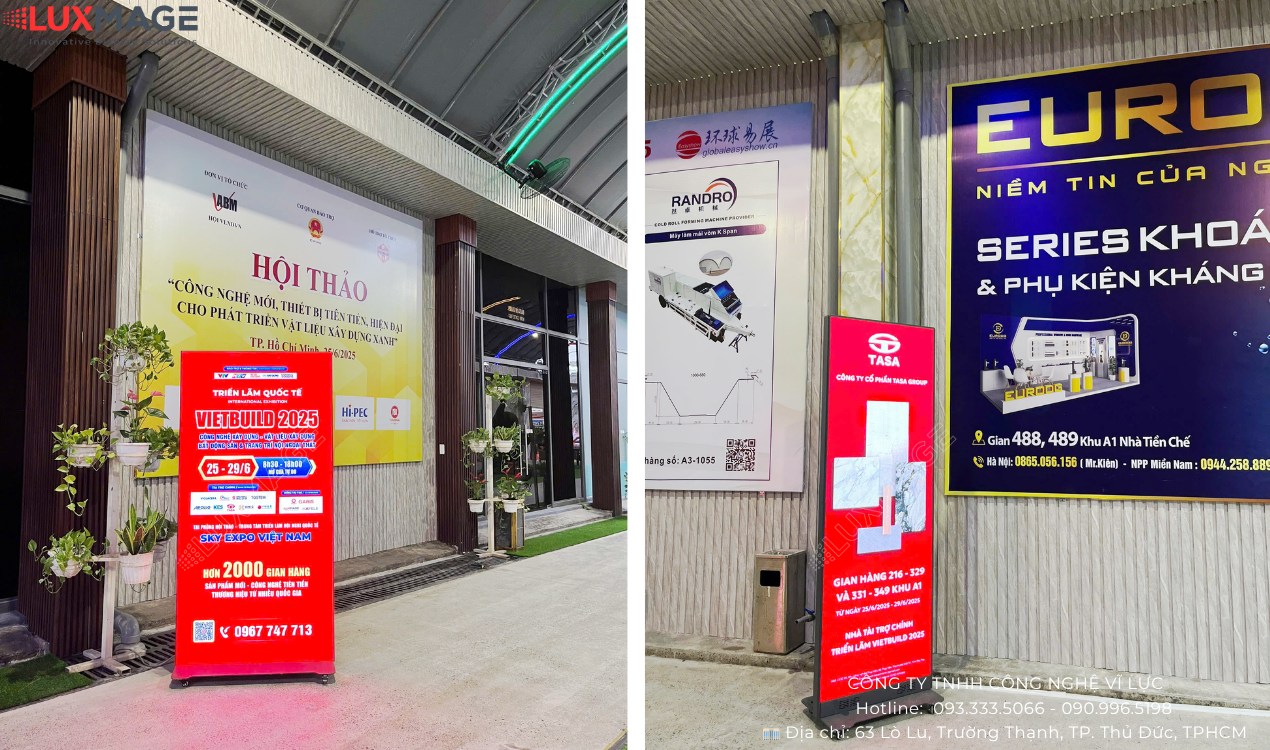 Luxmage vertical LED screen displays vivid brand videos