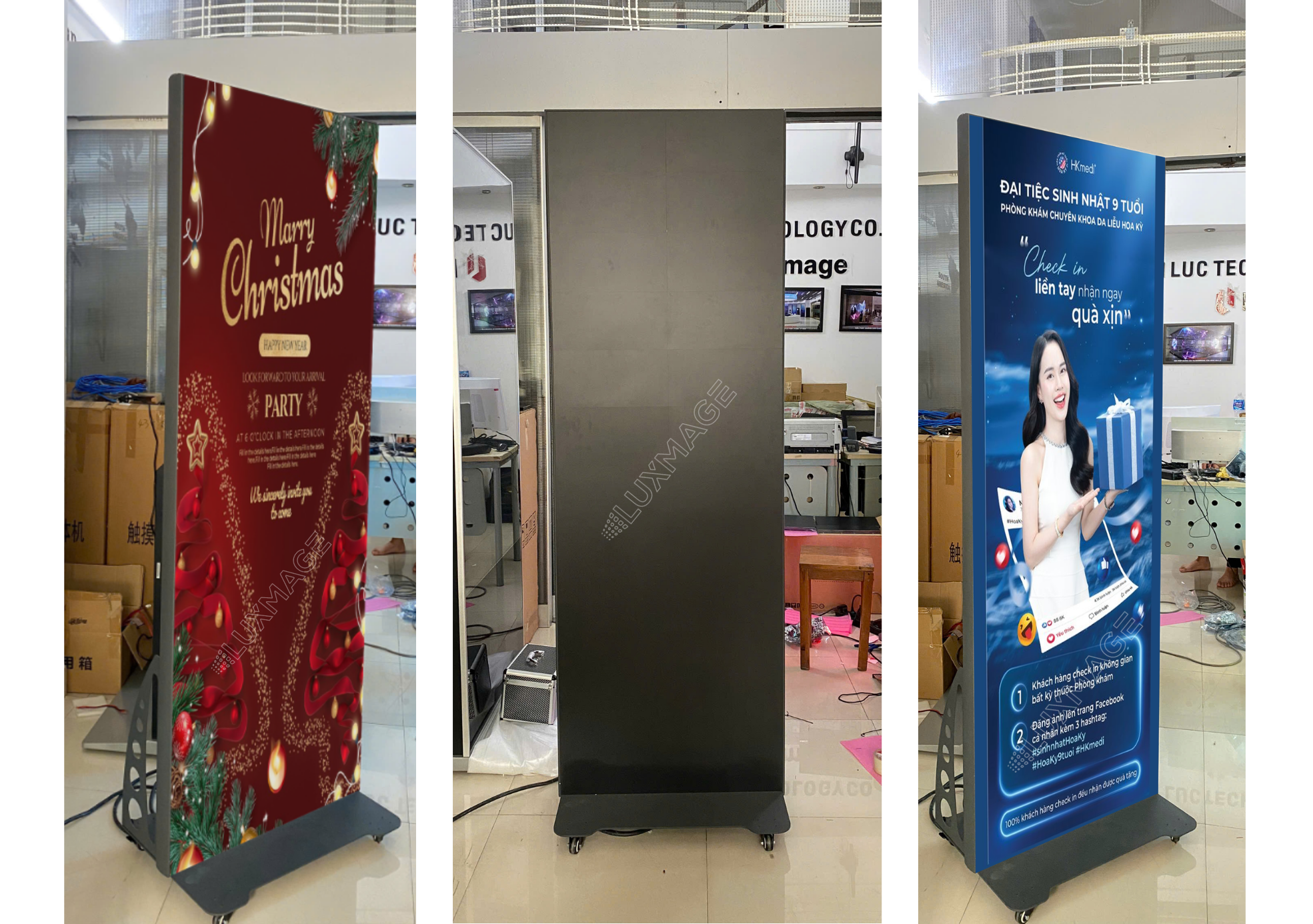 Learn the difference between Luxmage vertical LED display and vertical LCD display