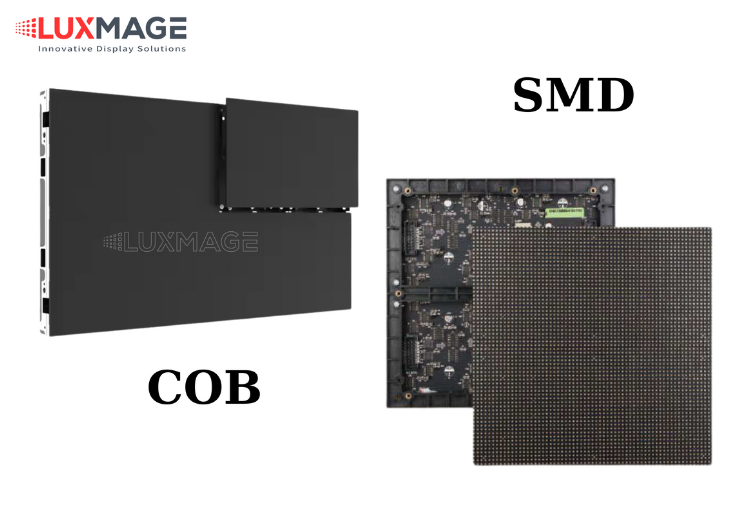 Visual comparison between COB LED technology and traditional LED.