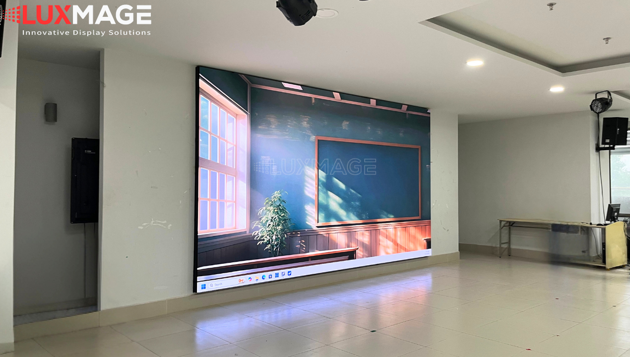 Luxmage installs 15m² conference LED screen at District 7 International School