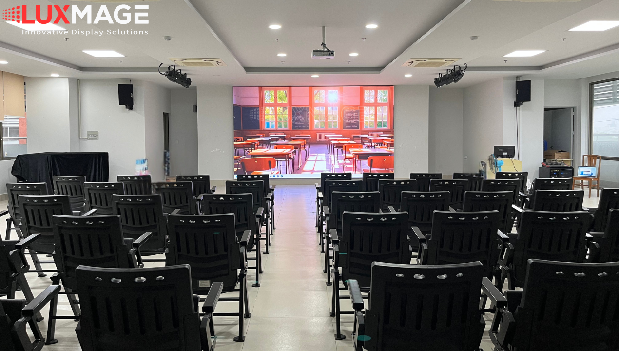 Luxmage installs 15m² conference LED screen at District 7 International School