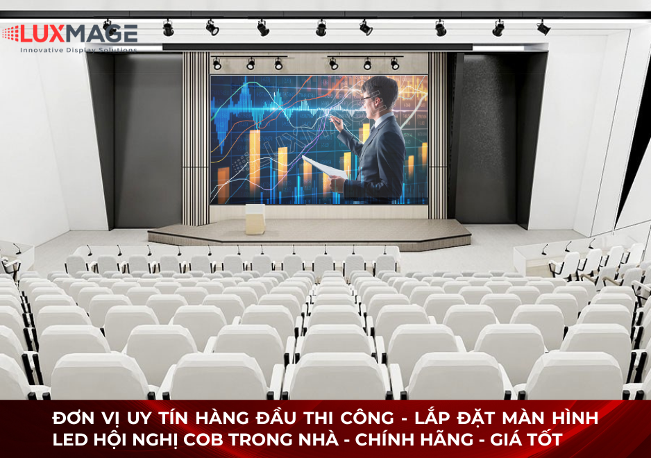 Curved conference LED screen designed according to the hall space