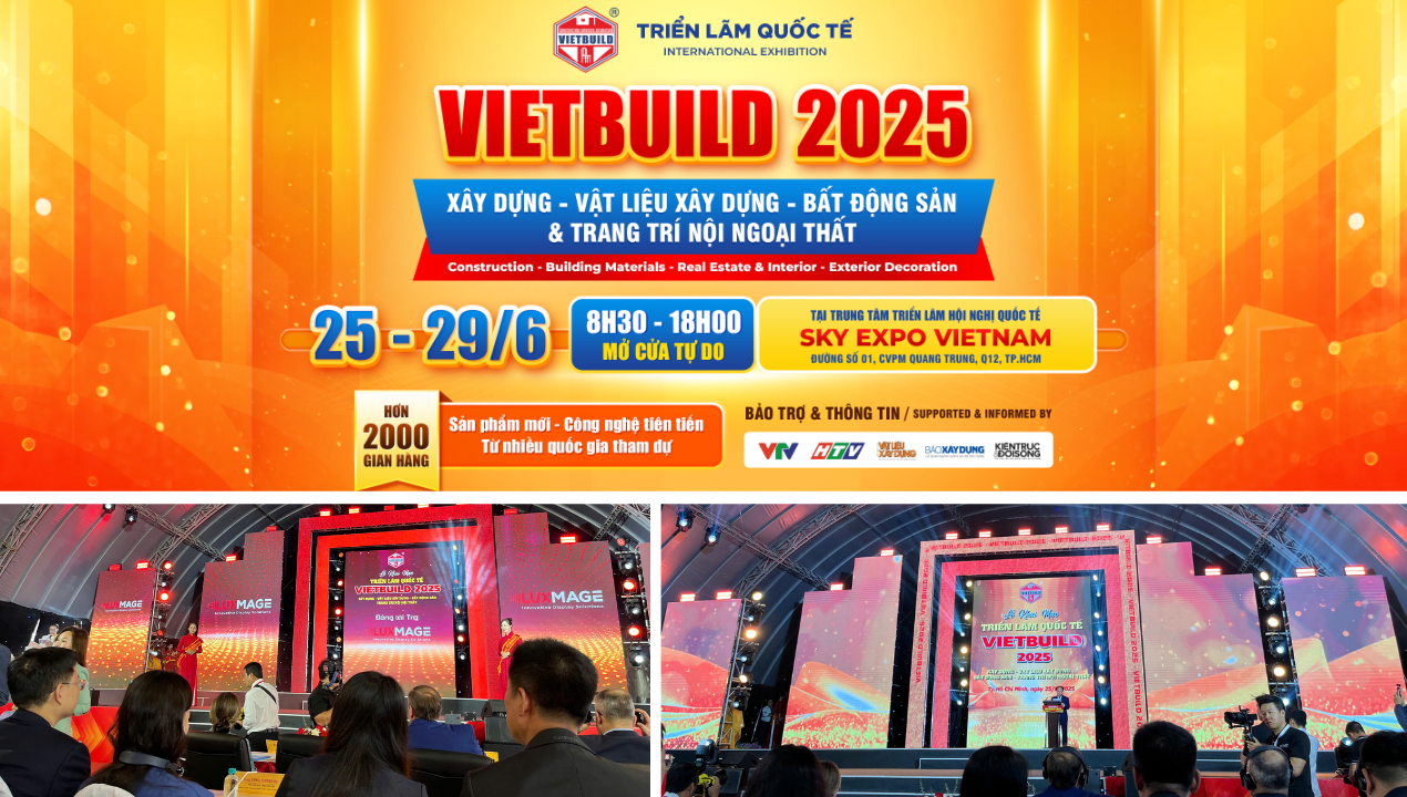 LUXMAGE - Nhà tài trợ vàng Vietbuild 2025, tiên phong công nghệ LED với giải pháp hiển thị sáng tạo cho không gian thương mại số hóa đẳng cấp!