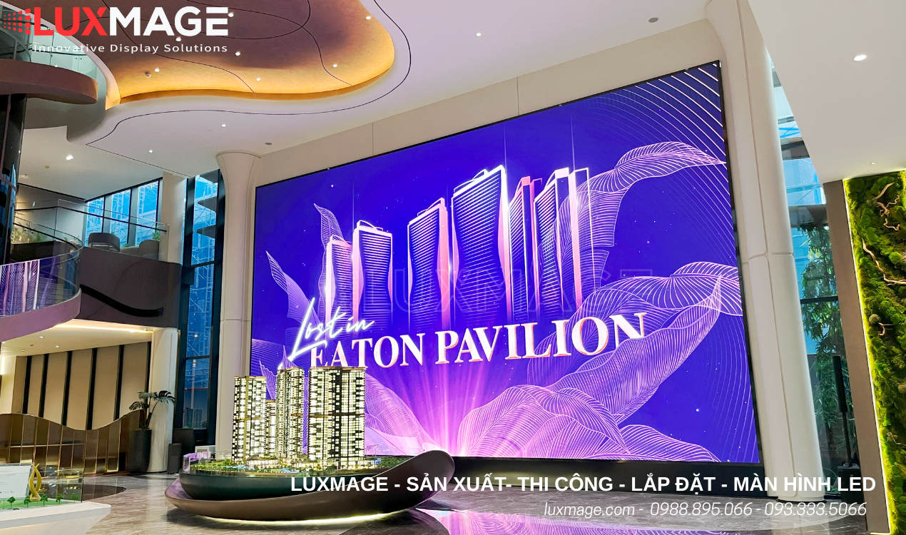 Hình ảnh lắp đặt trọn gói màn hình LED trong nhà tại văn phòng hiện đại