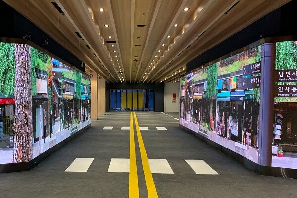 Led screen at Vincom Mega mall Time City