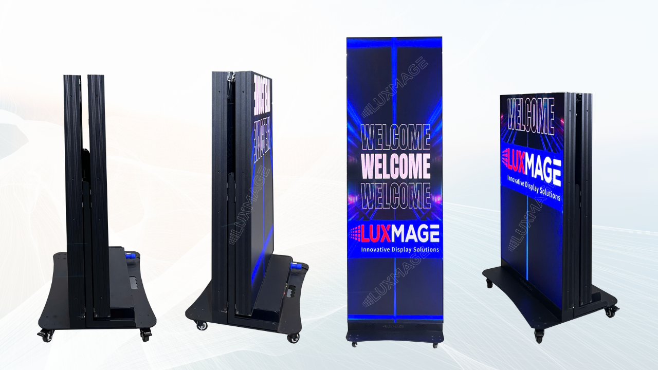 Modern frameless design of the 79ing vertical stand monitor – elevates display space