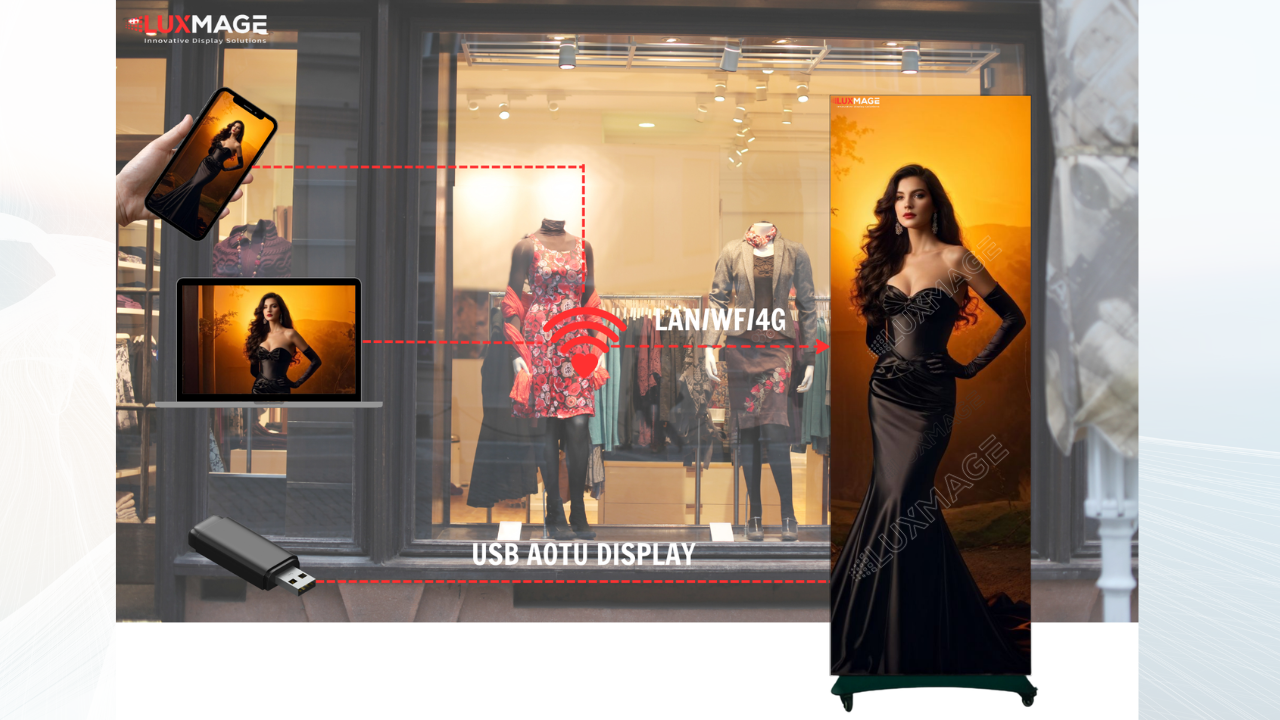 COB LED vertical advertising machine control system
